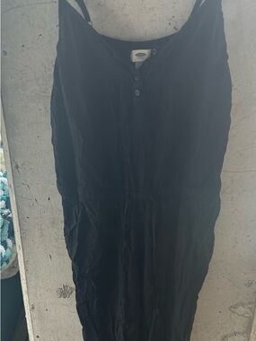 Old Navy Black Button-Neck Utility Jumpsuit